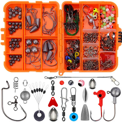 257pcs Fishing Accessories Kit, Complete  Set with Hooks, Perfect for Sea & Shore , Bass Fishing, Professional Fishing Tackle