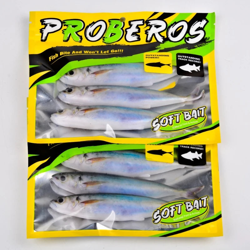 3PCS 14.5cm 33g Mackerel , Soft Bait,  Weightless Wacky & Neko Rig for Saltwater- Slow Sinking Fluke for Sea Bass, Tuna
