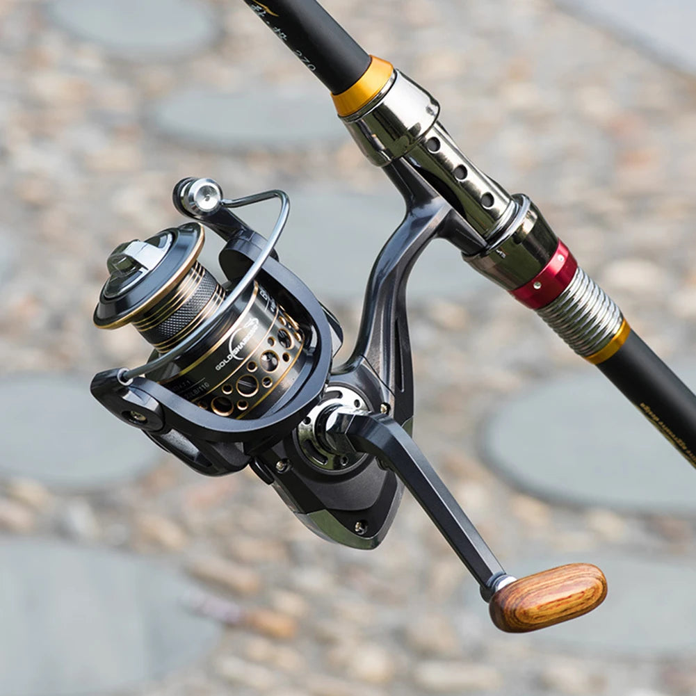 Spinning Reels Saltwater Freshwater with Wood Handle, Max Drag Power