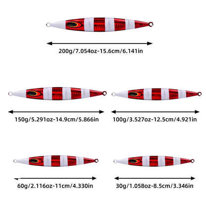 30g/60g/100g/150g/200g Fast Sinking Jigging Lure- Laser Coating- Luminous Jig for Trolling/ Jigging-TUNA, WAHOO ,MAHI/DORADO, KINGFISH, AMBERJACK, &ALL BOTTOM FEEDERS