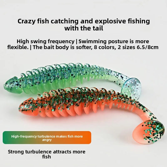 100Pcs Reverse Thread Paddle-tail soft baits- For ALL Predators