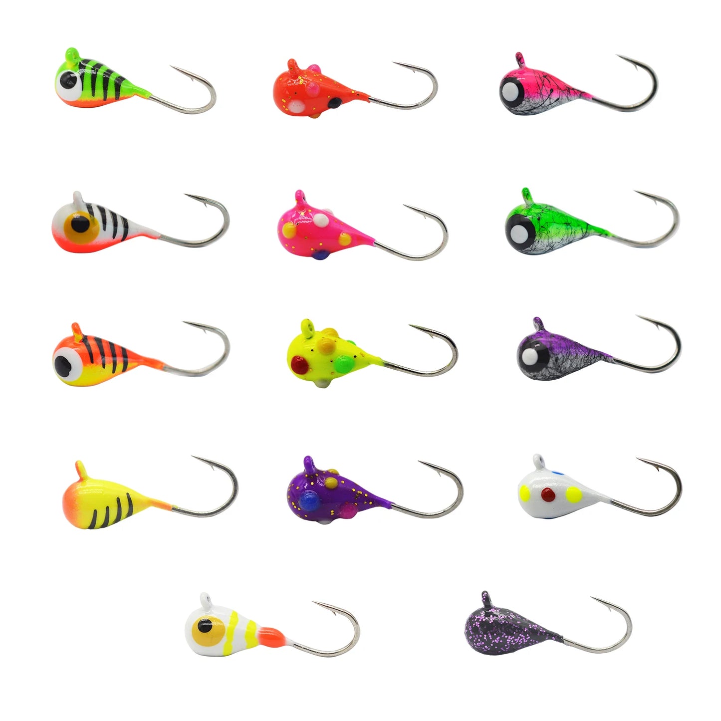 Tungsten Ice Jigs, Glow Tungsten Ice Fishing  Jigs for Crappie, Panfish, Walleye, Trout