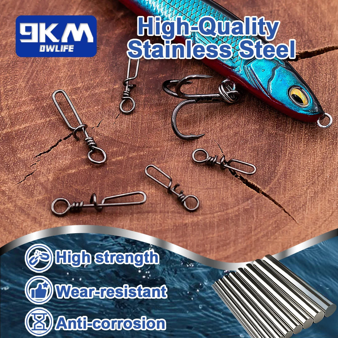 Fishing Snap 50~200Pcs Coastlock Snap Stainless Steel Quick Change Lure Fishing Clip Snap for  Lures