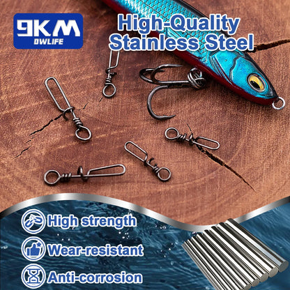 Fishing Snap 50~200Pcs Coastlock Snap Stainless Steel Quick Change Lure Fishing Clip Snap for  Lures