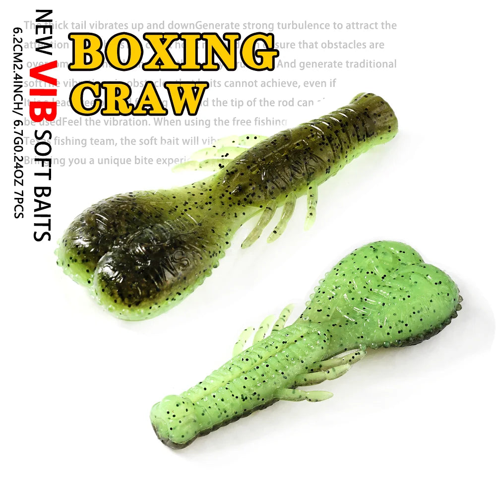 SUNMILE Stick Bait 6.2cm6.6g Weighted Soft Plastics, Craw,  For Bass