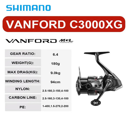 NEW SHIMANO VANFORD Spinning Reel 2500/3000 Series- MGL Rotor Body LONG STROKE Spool- Freshwater/ Saltwater