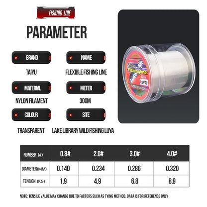300M Fluorocarbon Coated Fishing Line Clear Trout Line