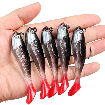 5pcs/lot Fishing Lures 80mm 9.5g Soft Lure Wobblers, Swimbait for Sea Bass, Carp, Pike Fishing