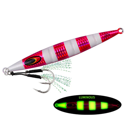 30g/60g/100g/150g/200g Fast Sinking Jigging Lure- Laser Coating- Luminous Jig for Trolling/ Jigging-TUNA, WAHOO ,MAHI/DORADO, KINGFISH, AMBERJACK, &ALL BOTTOM FEEDERS
