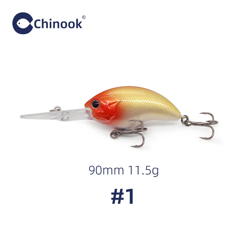 CHINOOK Crankbait - 90MM, 11.5G- Depth 1.5-2m, Medium diver