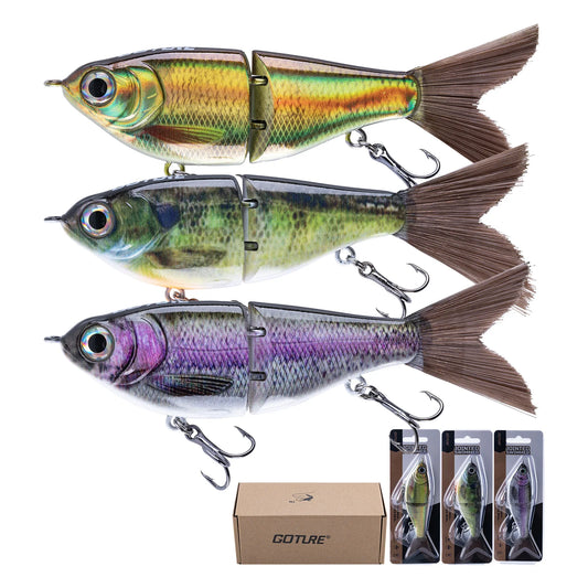 Goture MultiJointed Swimbait- 7.5g, 4pcs/set, Lifelike 3D Eyes- Hard, Mult-Jointed Swimbait