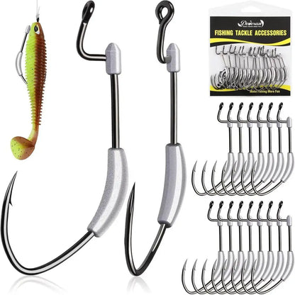 Dovesun 15PCS Weighted Swimbait Hooks EWG Hooks for Bass Fishing