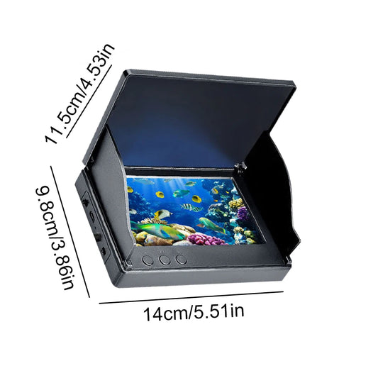 4.3/5 Inch HD Underwater Fishing Camera 12pcs Infrared Lights Ice Fishing Camera with 220° Wide View for Ice-Fishing