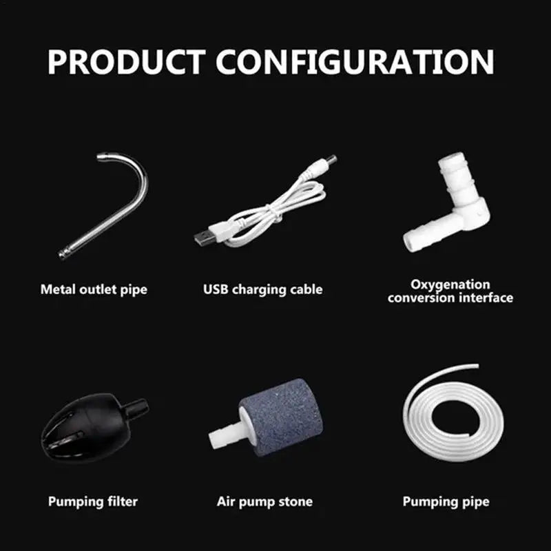 Fishing Intelligent Oxygen Pump , Inductive Water Outflow, Silent Air Pump With Lights