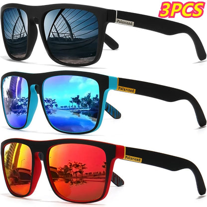 Black Polarized Square Sunglasses Men Women Fashion Classic Driving Shades for Outdoor Sports Cycling Travel Fishing