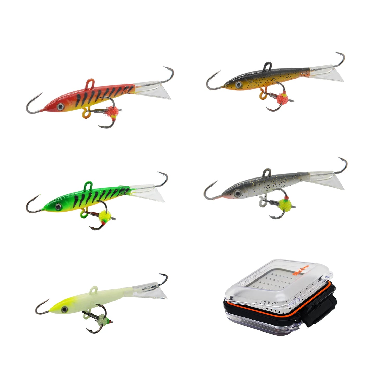 Ice Fishing Lures with Glide Tail Wings , Jigs for Bass, Perch, Walleye, Pike, Bluegill- Vertical Jigs
