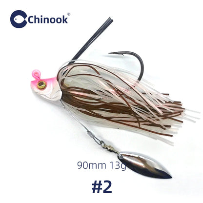 1PCS 13g Metal Jig, Bass Jig, Spinner Bait, Silicone Skirt