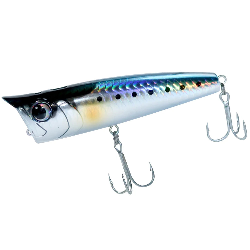 Popper Fishing Lure 90mm 15g Artificial Hard Bait with Hooks, Artificial  for Freshwater Saltwater Surface Fishing