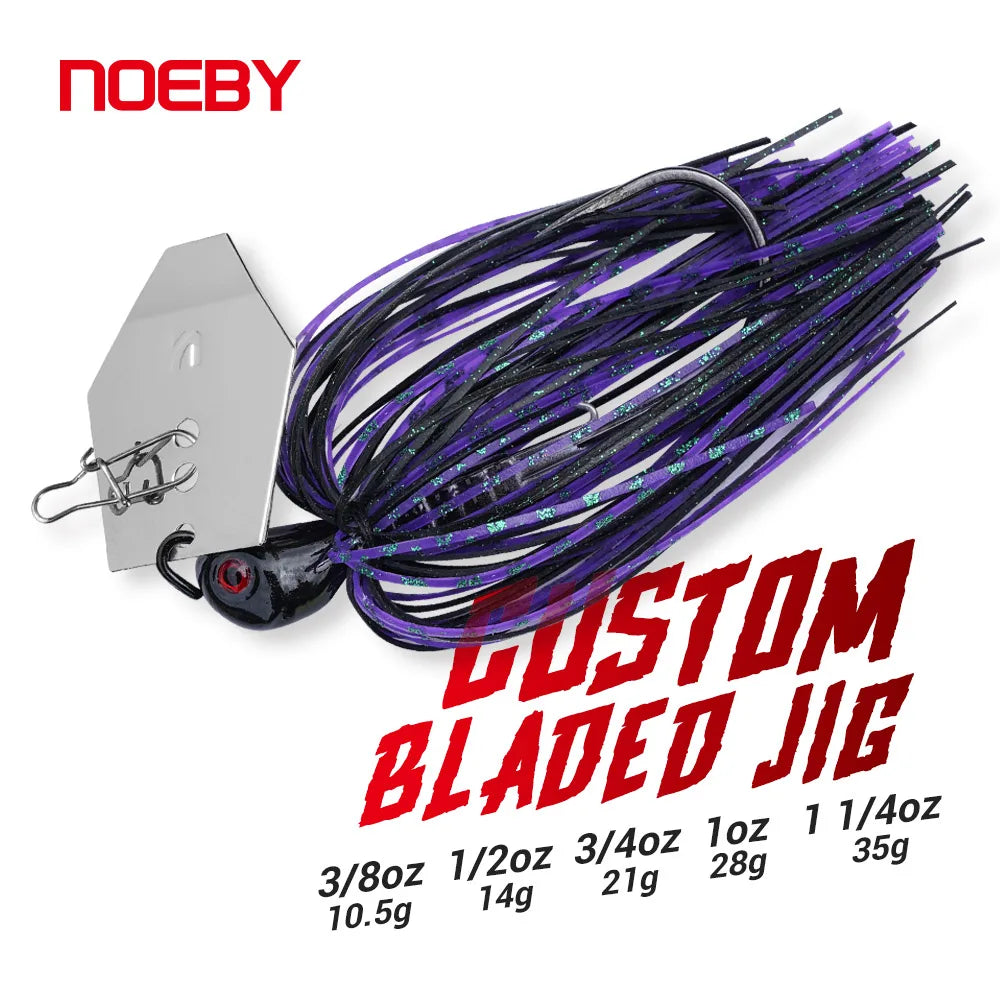 Noeby Chatterbait 10.5g 14g 21g 28g 35g Bladed Jig with Needle Stinger Hook, for Bass, Pike and ALL PREDATORS