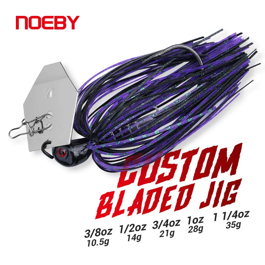 Noeby Chatterbait 10.5g 14g 21g 28g 35g Bladed Jig with Needle Stinger Hook, for Bass, Pike and ALL PREDATORS