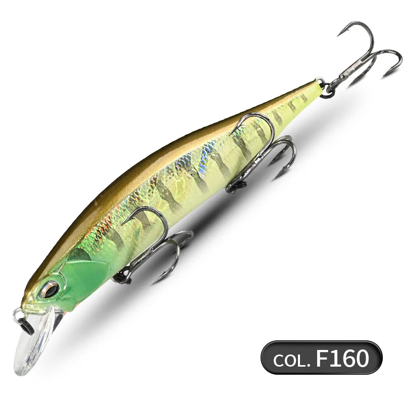 MEREDITH 110SP 17g Suspending Minnow Fishing Lures Saltwater Freshwater Long Casting, Jerkbait