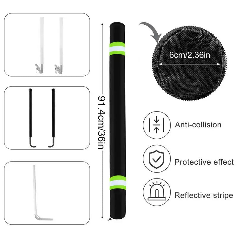 Boat Trailer Guide Pole Pads 36 Inch Reflective Marine Trailer Guide Poles Cover 2Pcs Heavy Duty Oxford Cloth Pads For Fishing/Ski Boat