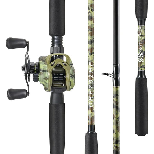 Fishing Pole, Casting Reel Combo with Durable Rod Handle- Medium Heavy for Catfish, Pike, Salmon and Steelhead 7'0
