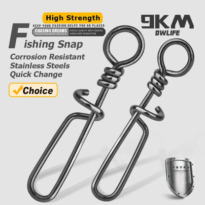Fishing Snap 50~200Pcs Coastlock Snap Stainless Steel Quick Change Lure Fishing Clip Snap for  Lures
