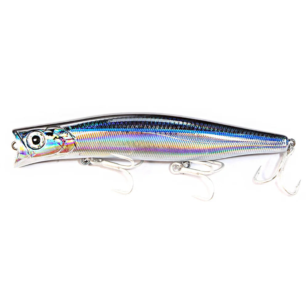 B&U Floating Popper, Long Casting, Saltwater Sea Bass, Pike Fishing/ 3D Printing-Topwater for TUNA, DORADO/MAHI, REDFISH, KINGFISH, SNAPPER, JACKS & OTHER PELAGIC SPECIES