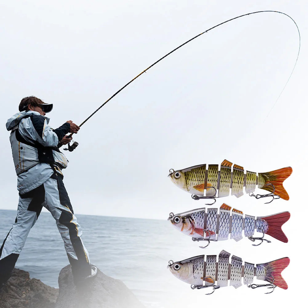 Bi10cm/16.5g Robotic Fishing Lure with Treble Hooks Lifelike Slow Sinking ,Bionic Swimming Bait for Freshwater Saltwater