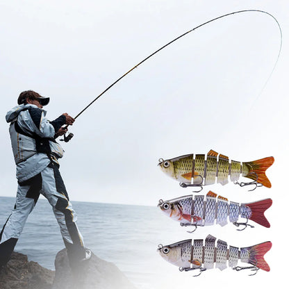 Bi10cm/16.5g Robotic Fishing Lure with Treble Hooks Lifelike Slow Sinking ,Bionic Swimming Bait for Freshwater Saltwater