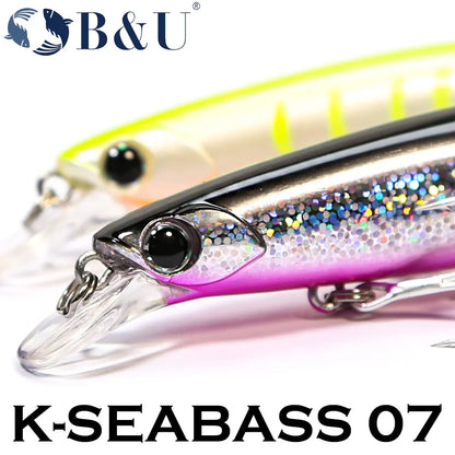 B&U 135mm 27.1g Ultra Long Casting 135S Saltwater Sinking Minnow--GREAT for Seabass, Stripers, Salmon, Steelhead, Coastal Trout, Pike, Musky & other PREDATORS