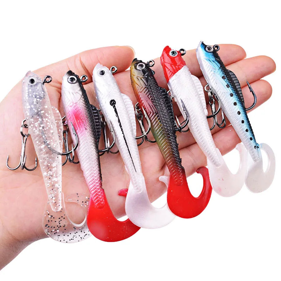 6PCS  Soft Silicone Bait For Sea Bass, Pike ,Carp- Swimbait2027