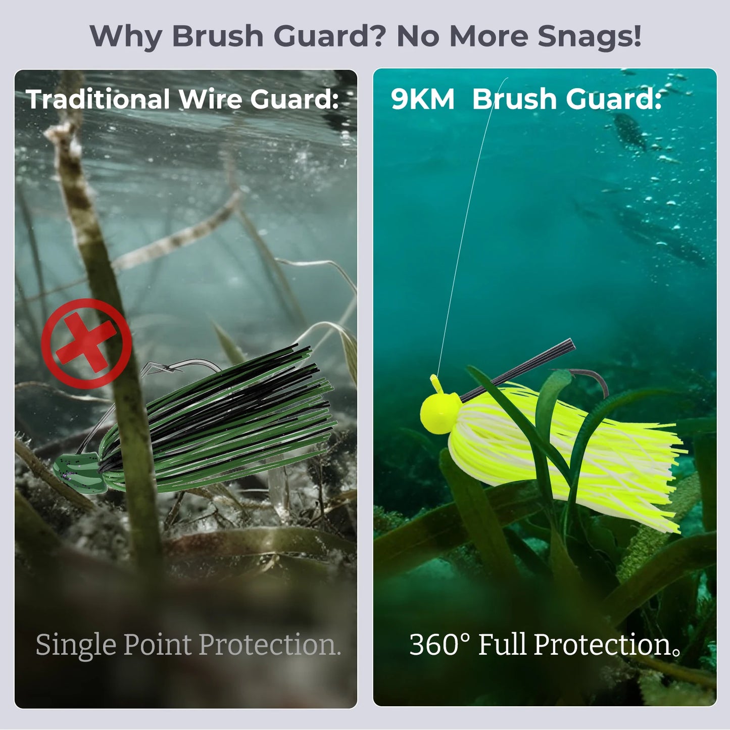 9KM Chatterbaits,  PVC Blades , Football Jig ,Silicone Skirts, Weedless Jig Head for Bass Fishing