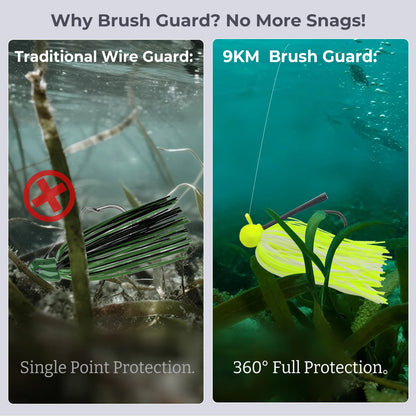 9KM Chatterbaits,  PVC Blades , Football Jig ,Silicone Skirts, Weedless Jig Head for Bass Fishing