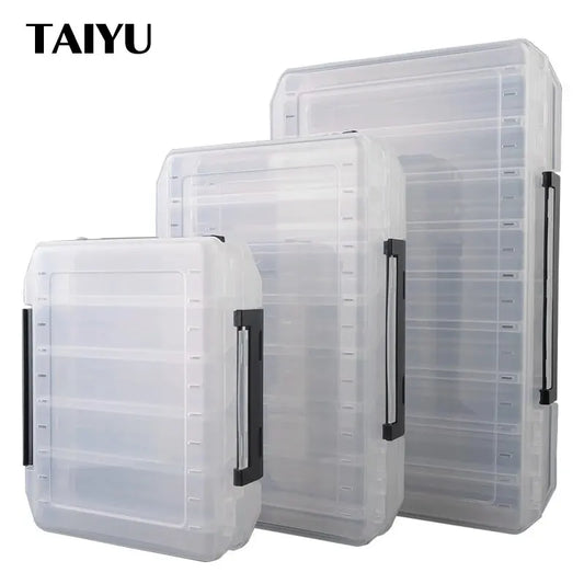 TAIYU 10/14/18 Compartment Double Sided Large Fishing Tackle Box for Storage Big Baits , High Quality Fishing Box