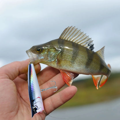 Popper Fishing Lure 90mm 15g Artificial Hard Bait with Hooks, Artificial  for Freshwater Saltwater Surface Fishing