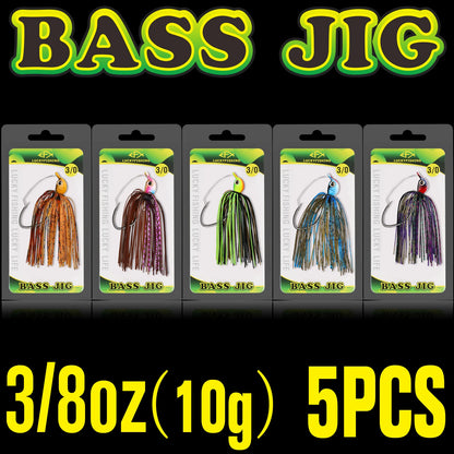 Bass Jigs Swim Jigs for Bass Fishing Jigs 5PCS 1/4oz 3/8oz Weedless Fishing Lures for Bass Pike Walleye Muskie