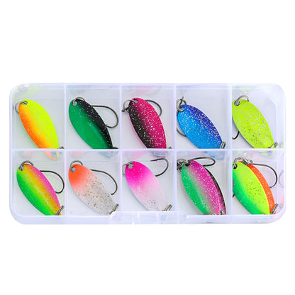 12Pcs  Spoon  Trout Bait with Single Hook  for Freshwater- Saltwater