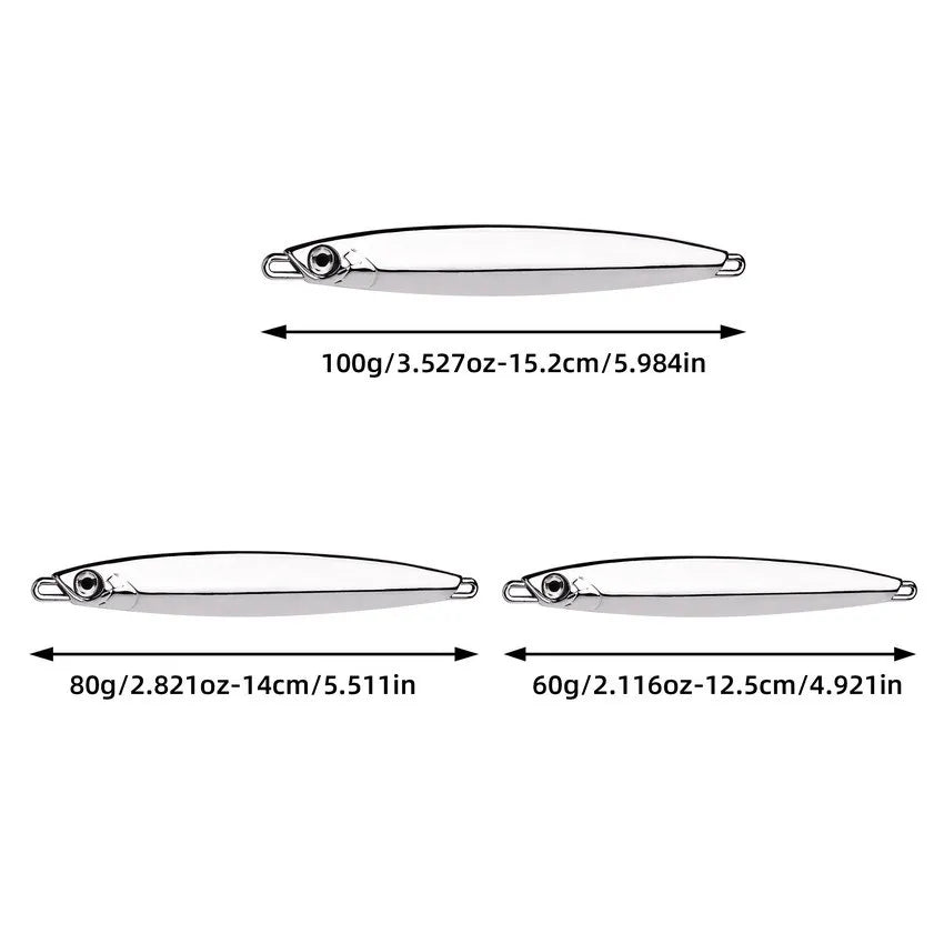 Jigging Lure 60g 80g 100g Long Casting, Hard Bait for Sea Bass, Big Gamefish