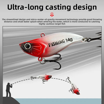 10Pcs Plastic VIB Fishing Lure- Rattling, Vibrating Hard Lure Kit- Bass ,Trout, Walleye, Pike