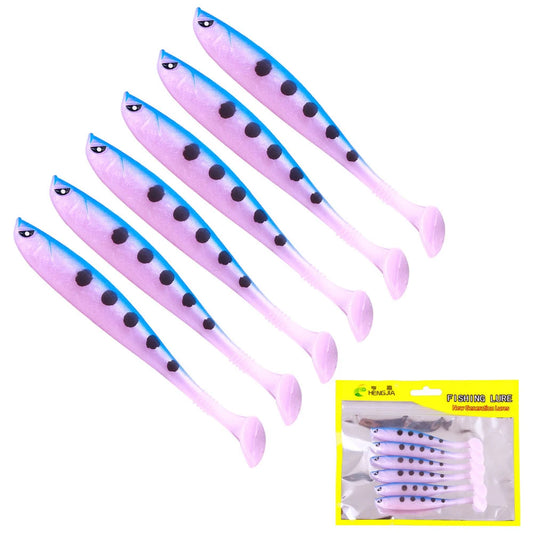 6Pcs Fishing Pike Bait 9cm Artificial Soft Bait Multifunctional Fishing Predator Lure for Saltwater Freshwater