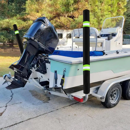 Boat Trailer Guide Pole Pads 36 Inch Reflective Marine Trailer Guide Poles Cover 2Pcs Heavy Duty Oxford Cloth Pads For Fishing/Ski Boat