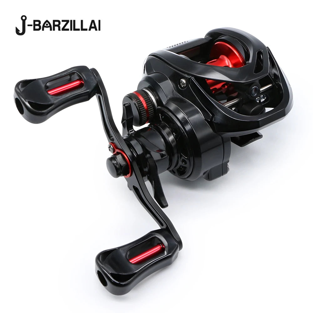 J-BARZILLAI PL 5+1BB 7.0:1 Black 8kg Lure, Baitcasting Fishing Reel