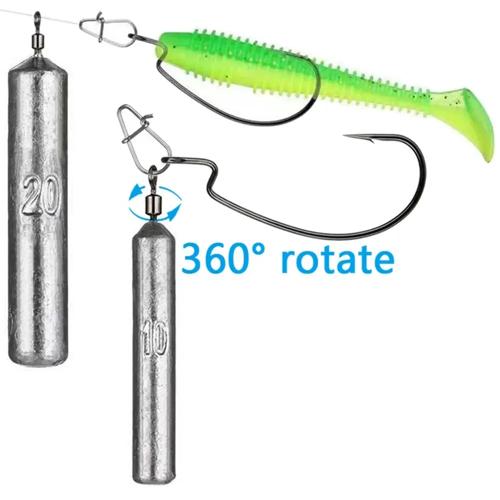 Fishing Weight 15PCS/Lot Sinker Mold 3.5g 5g 7g 10g 14g 20g Tube Bullet
