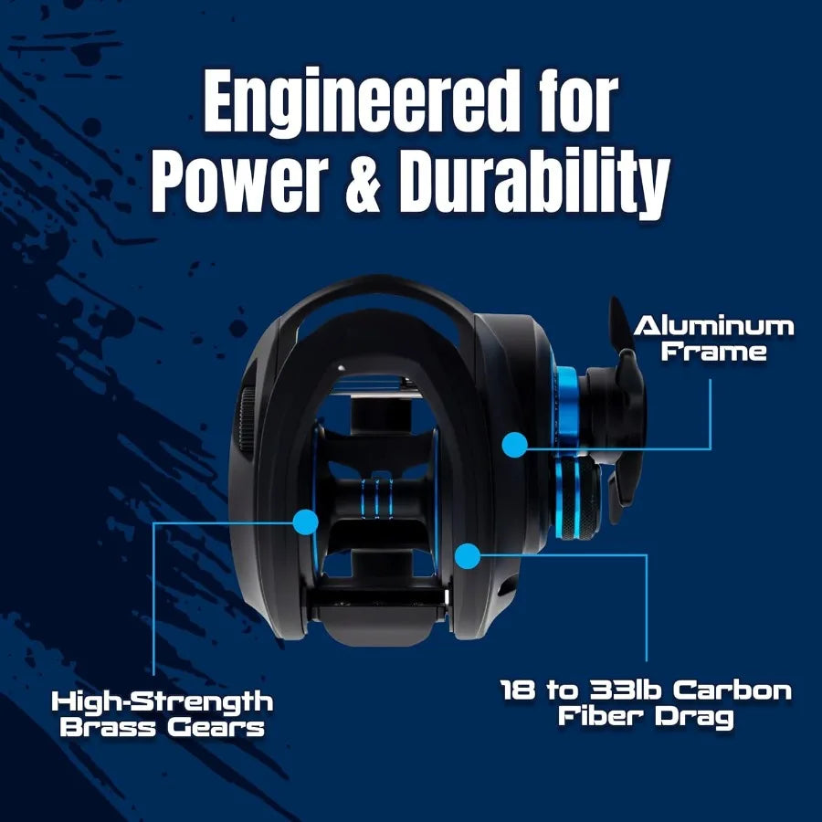 ProSpin Baitcasting Fishing Reel with Aluminum Frame and 6.8:1 Gear Ratio for Enhanced Casting Precision and Smooth Retrieval