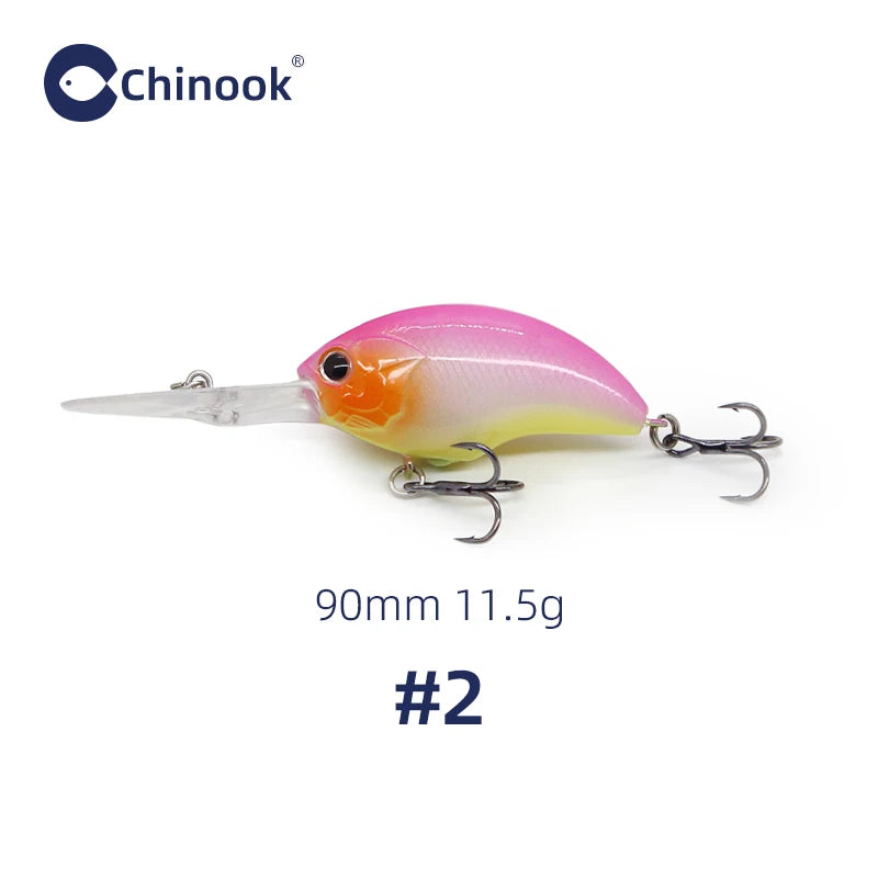 CHINOOK Crankbait - 90MM, 11.5G- Depth 1.5-2m, Medium diver