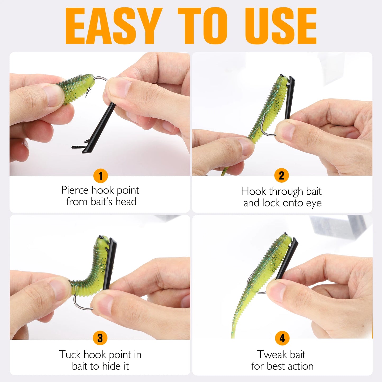 Dovesun 12PCS Ozark Rig Hooks/Jig-Heads, 3/0, for Saltwater & Freshwater