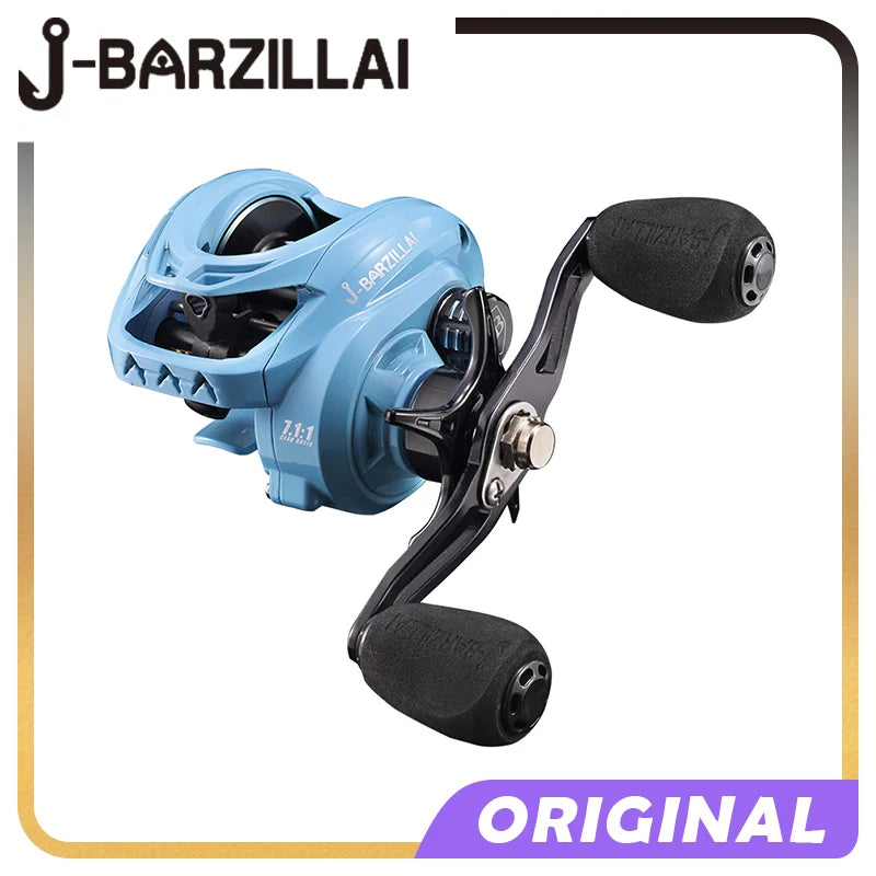 J-BARZILLAI PL 5+1BB 7.0:1 Black 8kg Lure, Baitcasting Fishing Reel