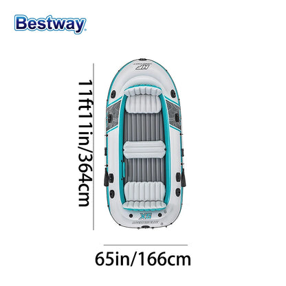 Bestway 65159 5 Person Inflatable Raft, - Durable PVC Material, Large , Kit Format, Highly Buoyant and Stable